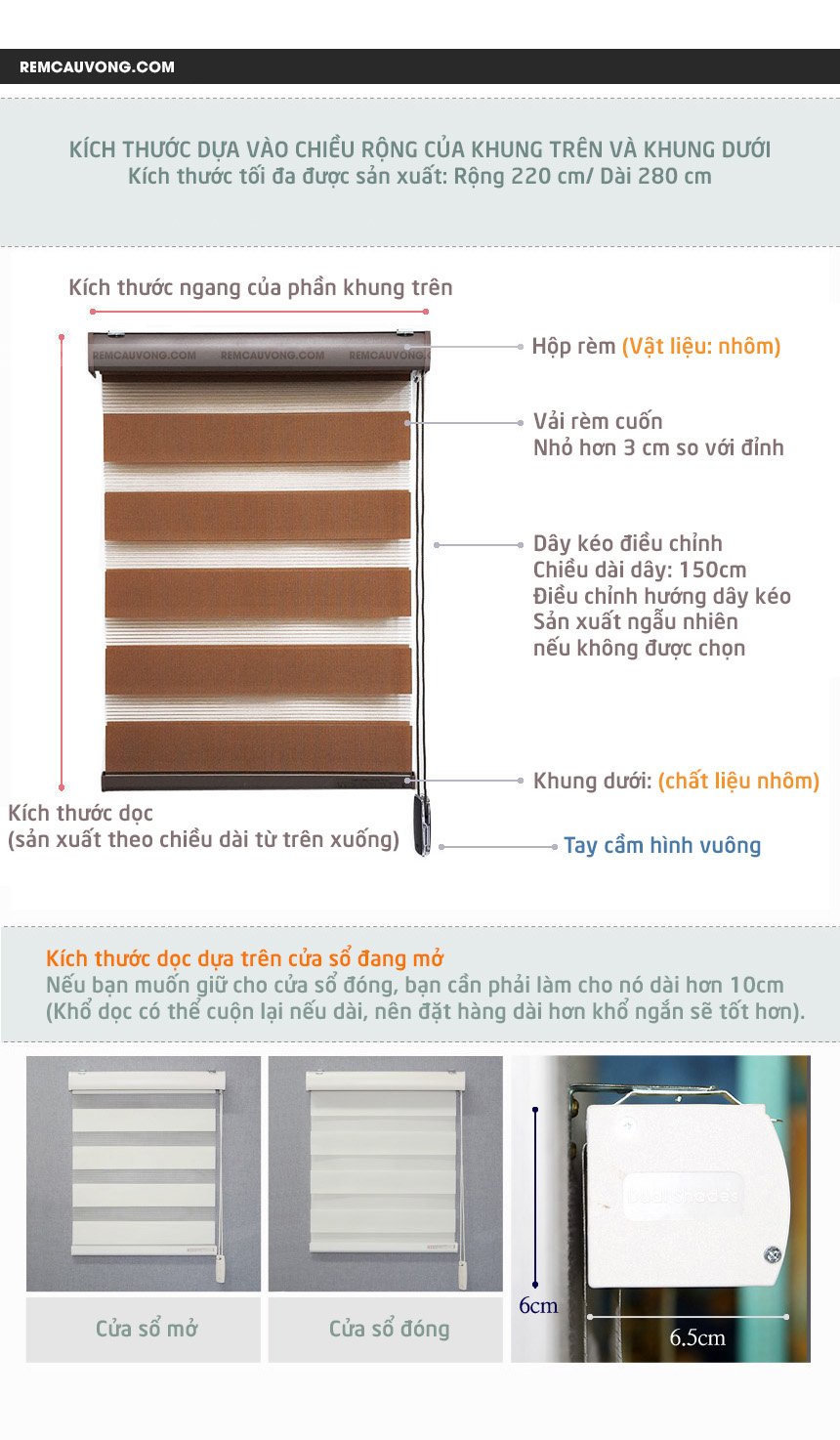 Kích Thước Rèm Cầu Vồng