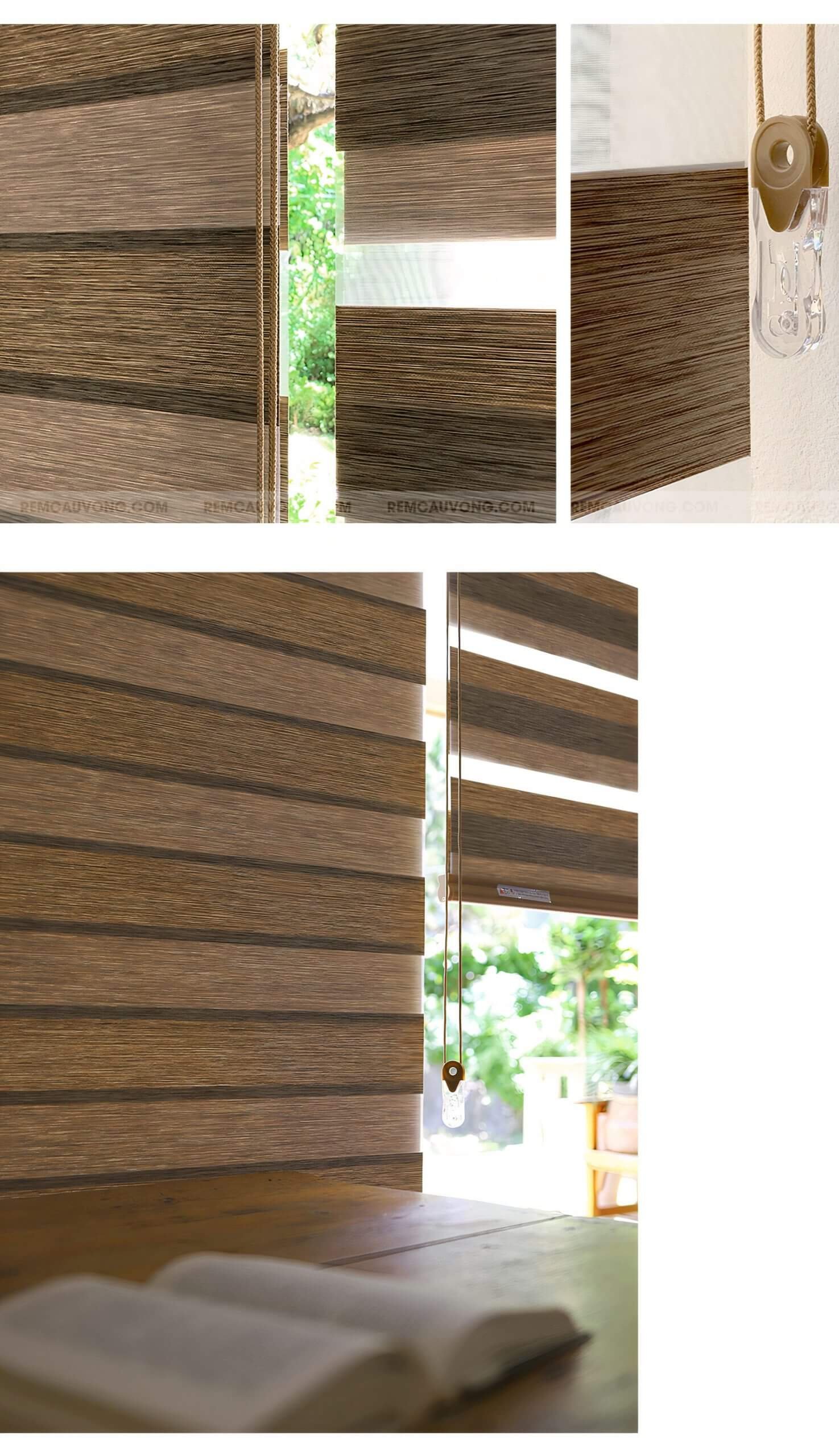 Rèm Cầu Vồng màu giả gỗ tạo điểm nhấn cho không gian