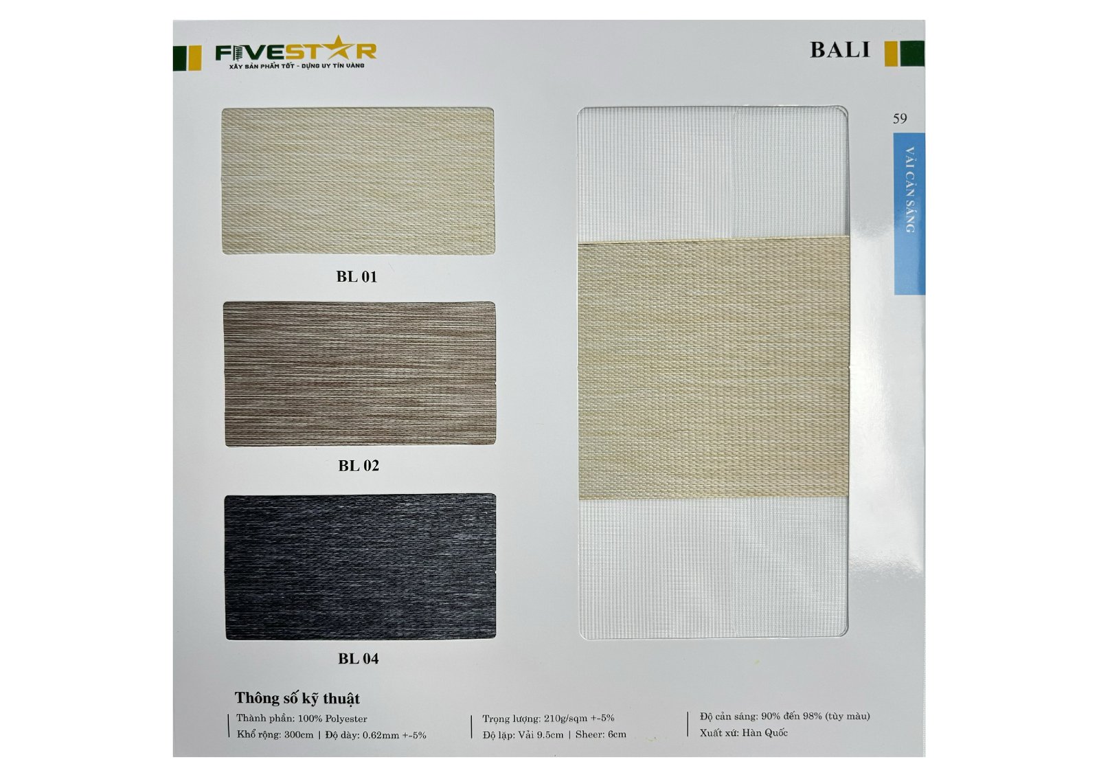 Rèm Cầu Vồng Bali Fivestar
