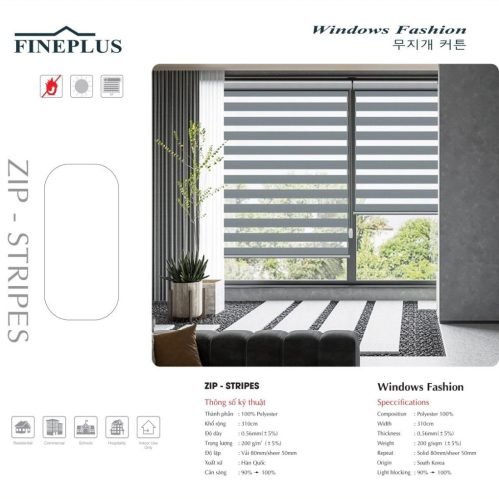 Rèm Cầu Vồng Fineplus Zip Strepes