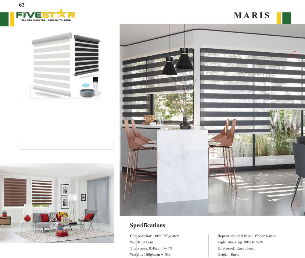 Rèm Cầu Vồng Fivestar Maris