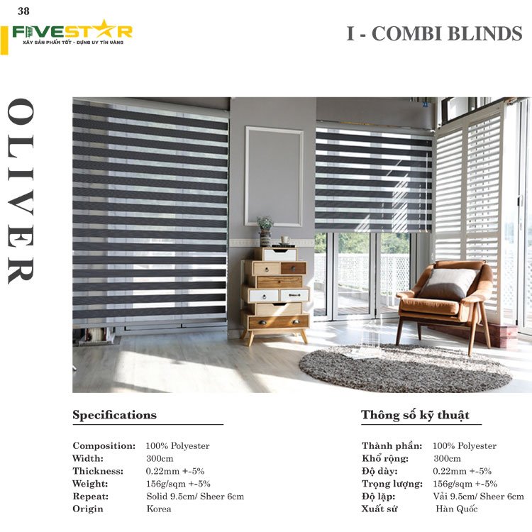 Rèm Cầu Vồng Fivestar Olive