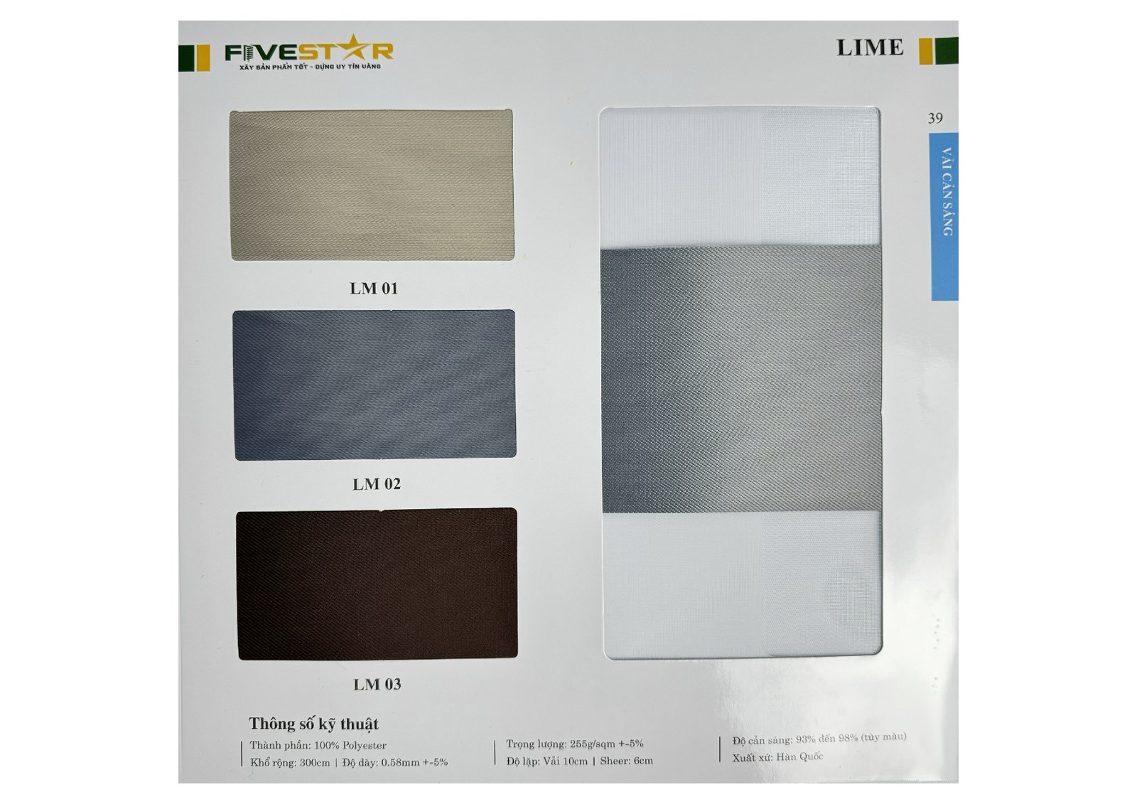 Rèm Cầu Vồng Fivestar Lime