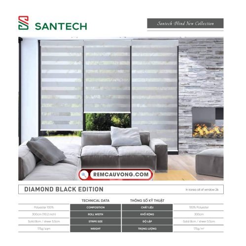 Hình ảnh Rèm Cầu Vồng Santech Diamond Black Edition