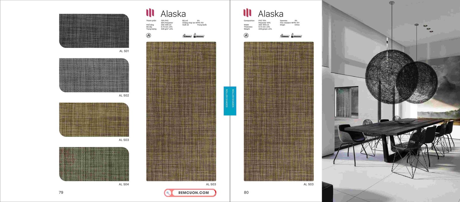 Rèm Cuốn Modero Alaska