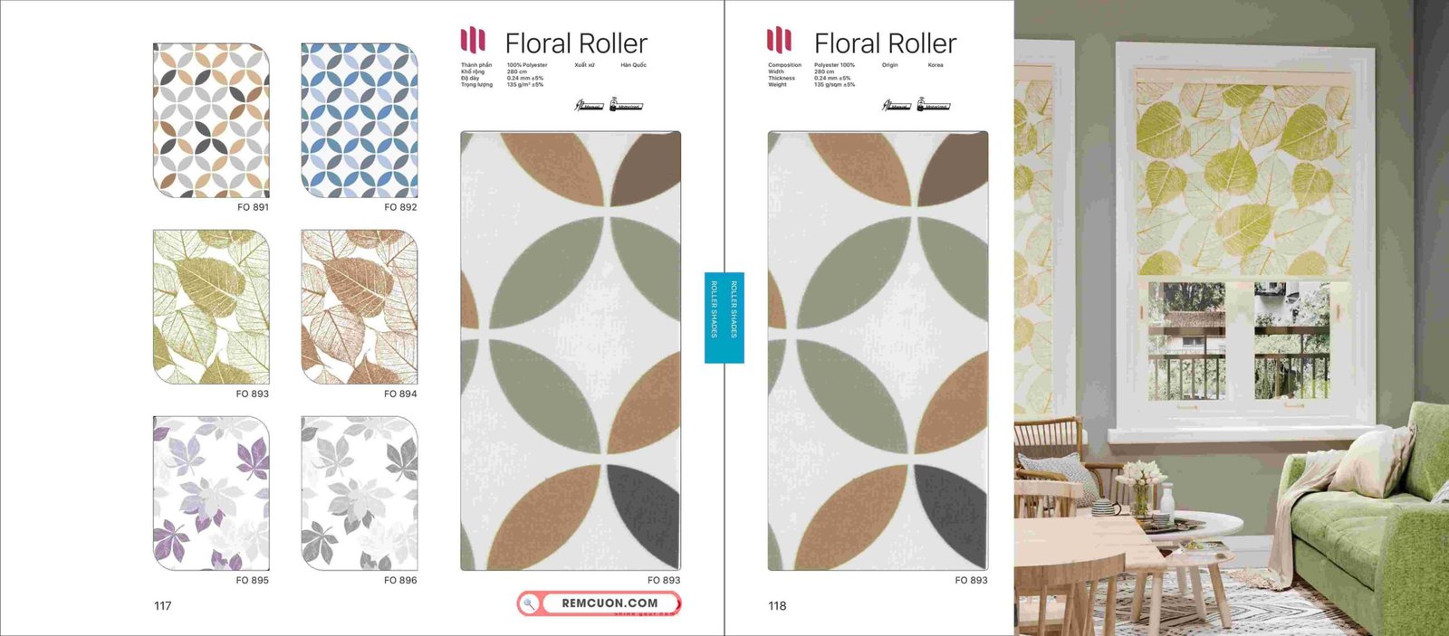 Rèm Cuốn Modero Floral Roller