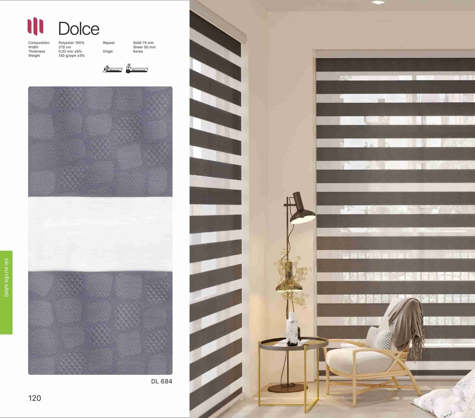 Hình Ảnh Rèm Cầu Vồng Modero Dolce