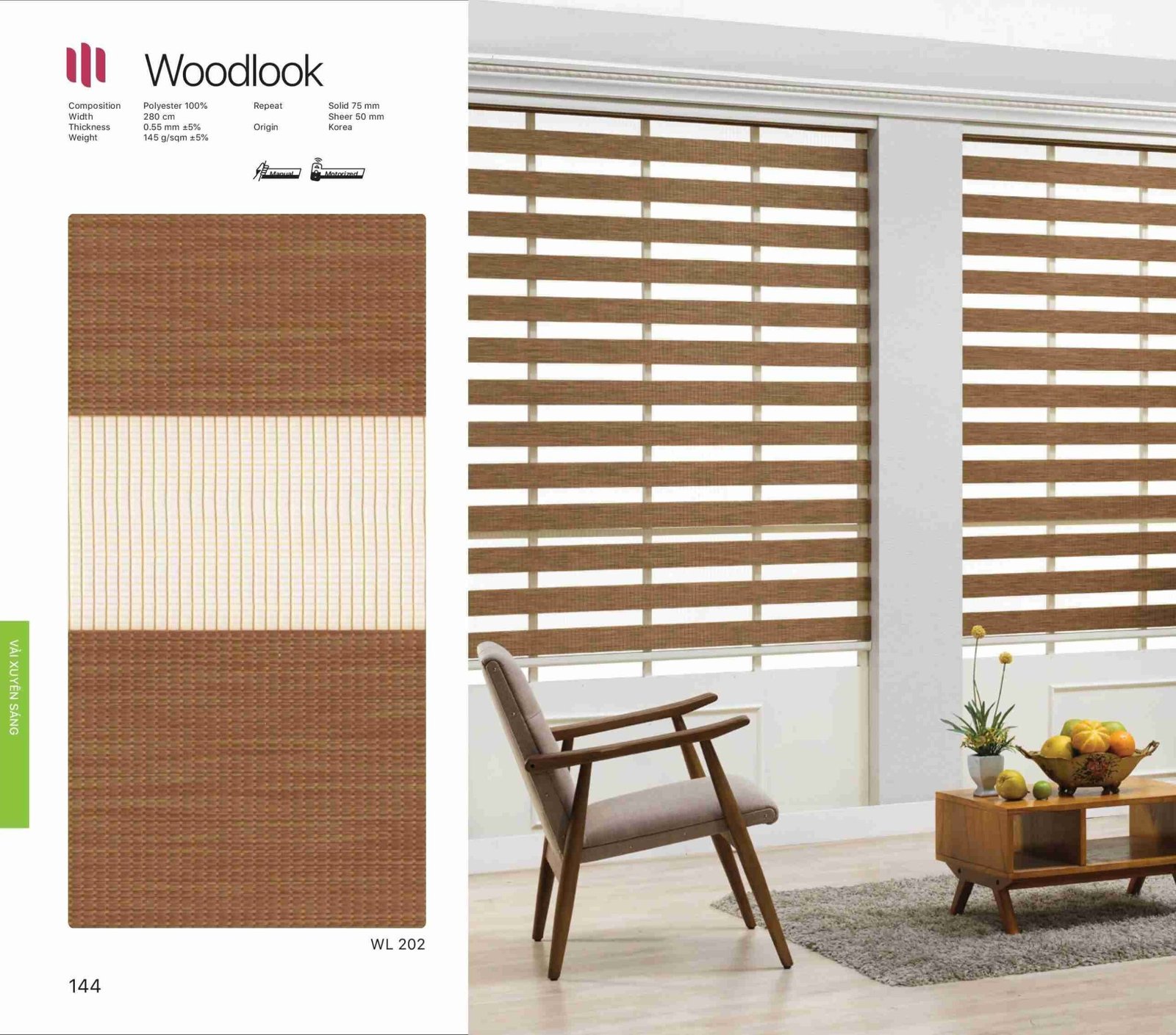 Hình Ảnh Rèm Cầu Vồng Modero Woodlook