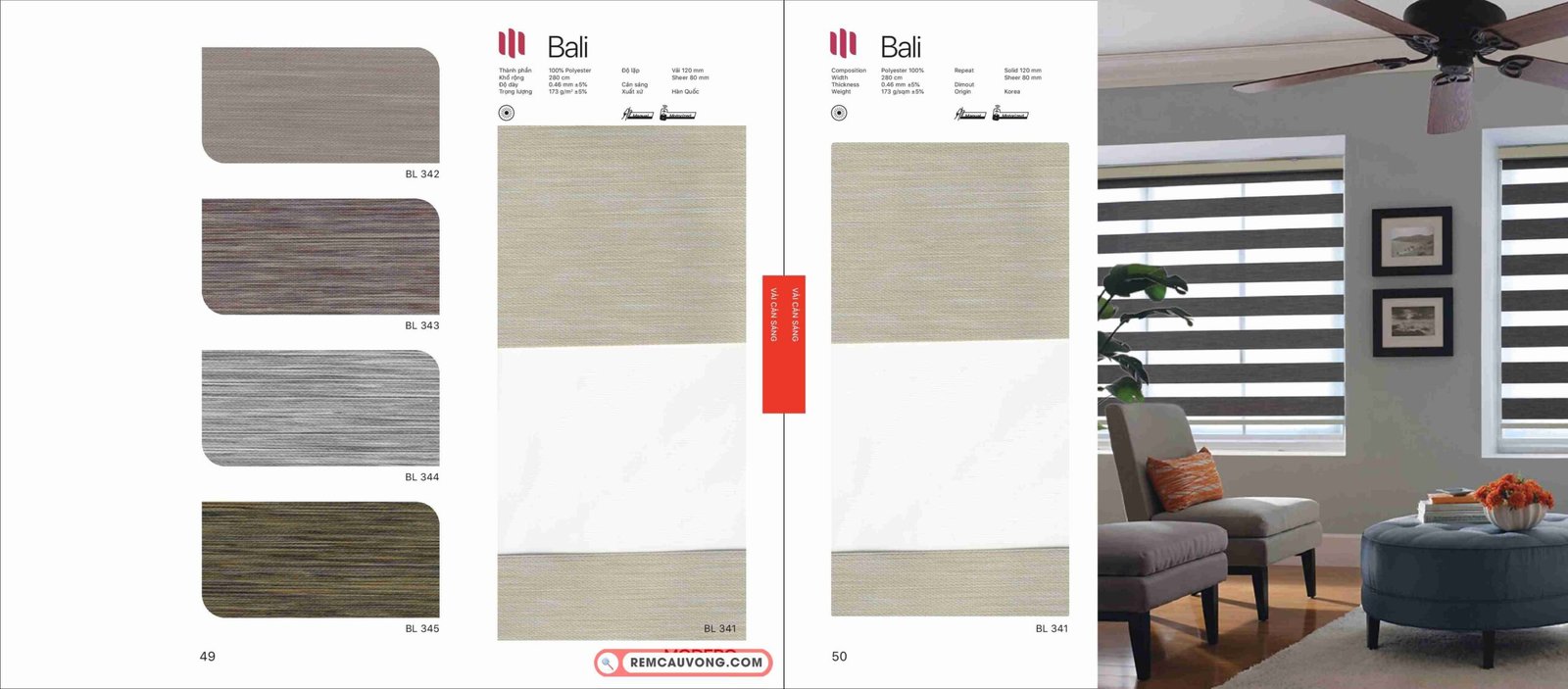 Rèm Cầu Vồng Modero Bali