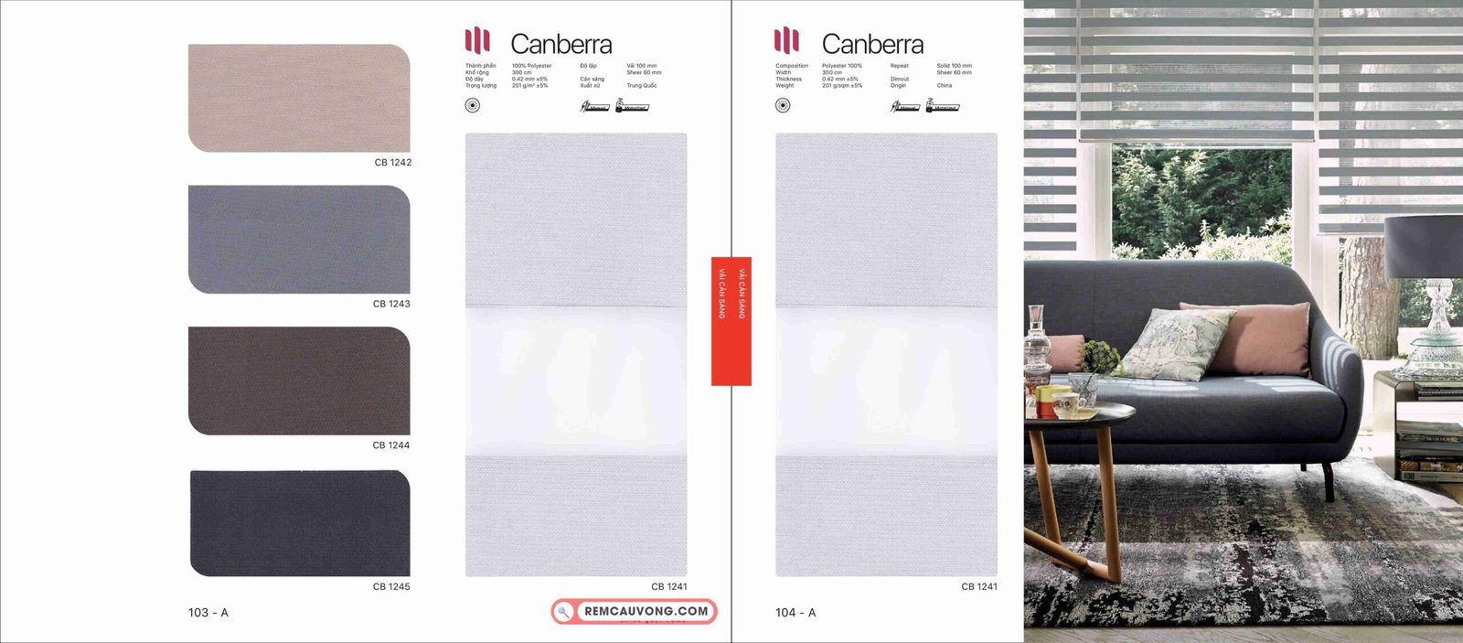 Rèm Cầu Vồng Modero Canberra