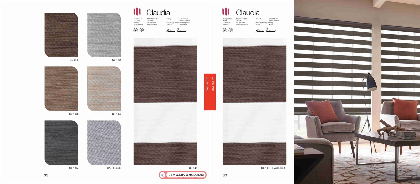 Rèm Cầu Vồng Modero Claudia