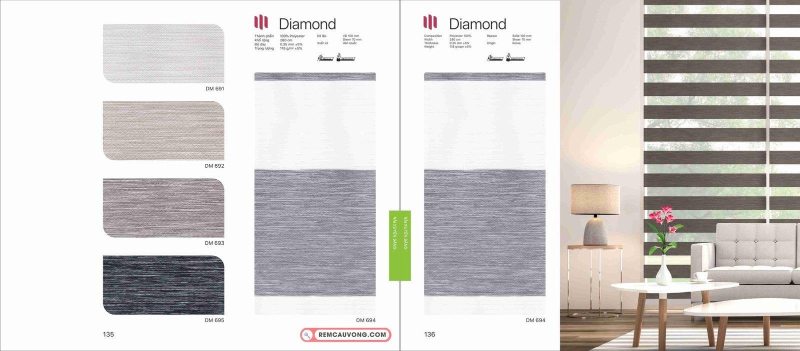 Rèm Cầu Vồng Modero Diamond
