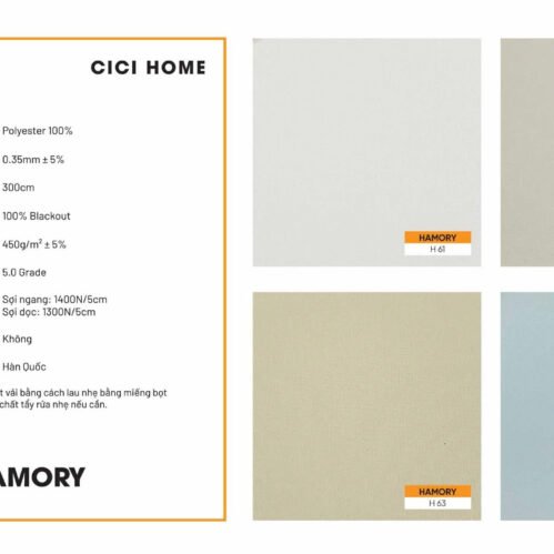 Thông Số Kỹ Thuật Hình Ảnh Rèm Cuốn Cici Home Hamory