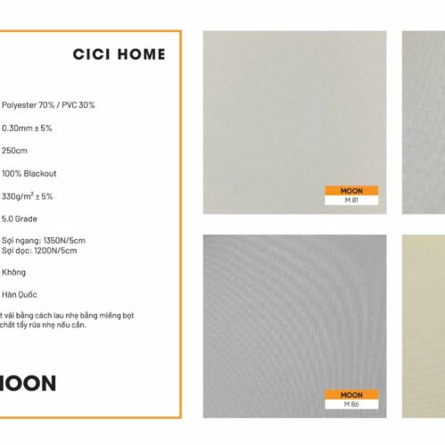 Thông Số Kỹ Thuật Hình Ảnh Rèm Cuốn Cici Home Moon