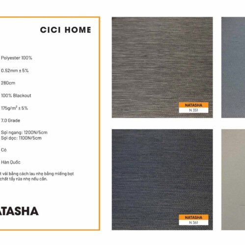 Thông Số Kỹ Thuật Hình Ảnh Rèm Cuốn Cici Home Natasha