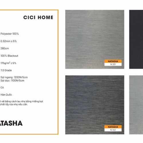 Thông Số Kỹ Thuật Hình Ảnh Rèm Cuốn Cici Home Natasha N