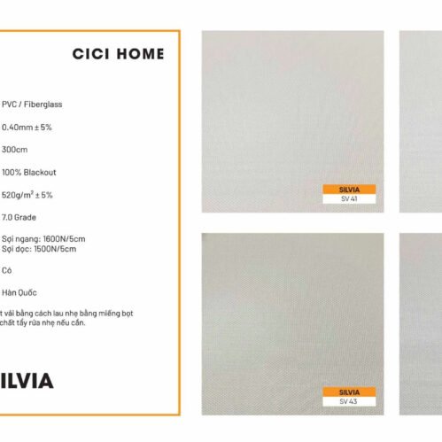 Thông Số Kỹ Thuật Hình Ảnh Rèm Cuốn Cici Home Silvia