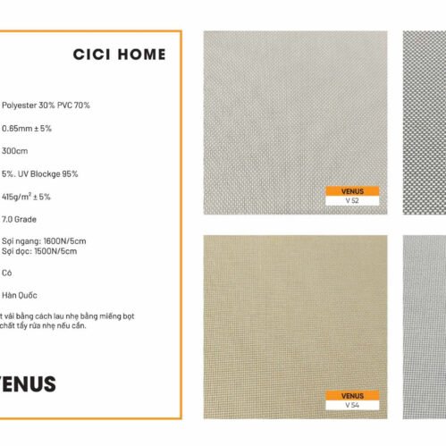 Thông Số Kỹ Thuật Hình Ảnh Rèm Cuốn Cici Home Venus